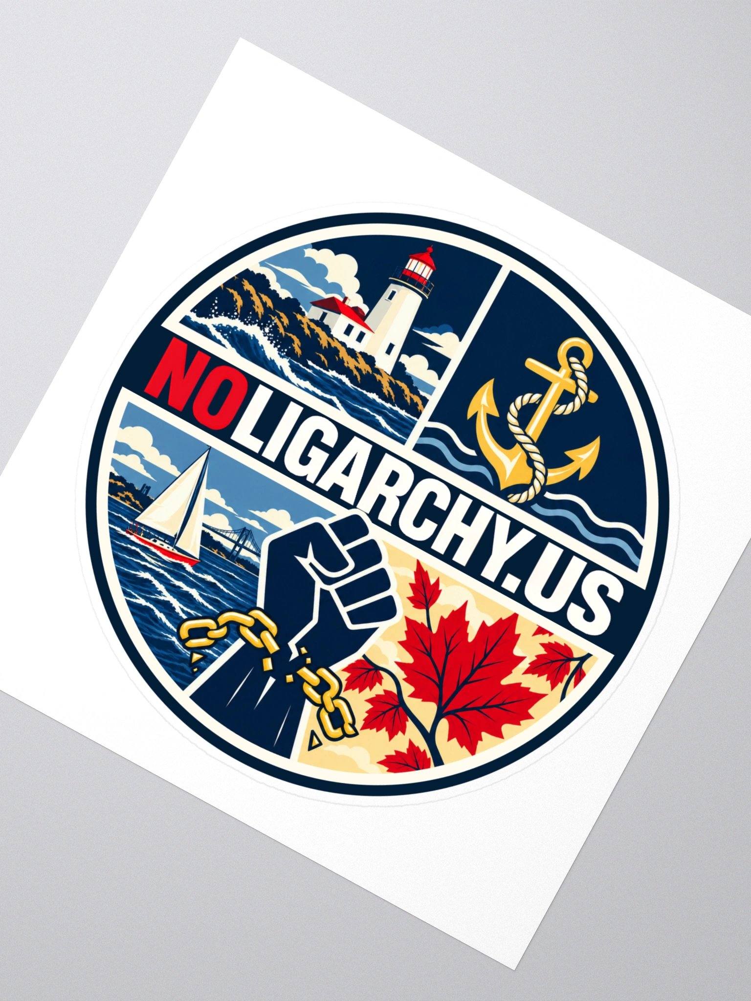 Rhode Island NOLIGARCHY.US sticker product image (2)