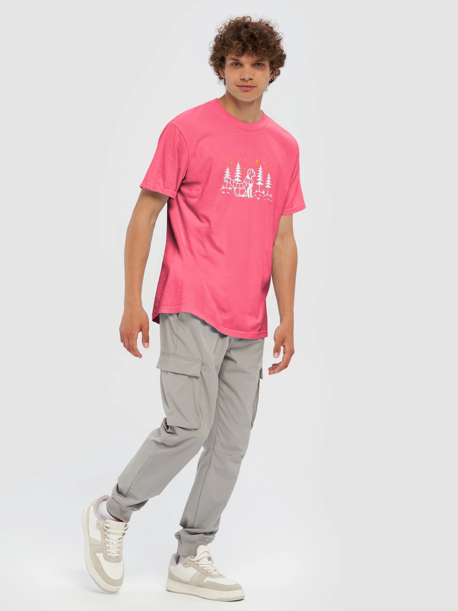 Boxer Winter/Christmas Line Art Design Embroidered T-Shirt product image (97)
