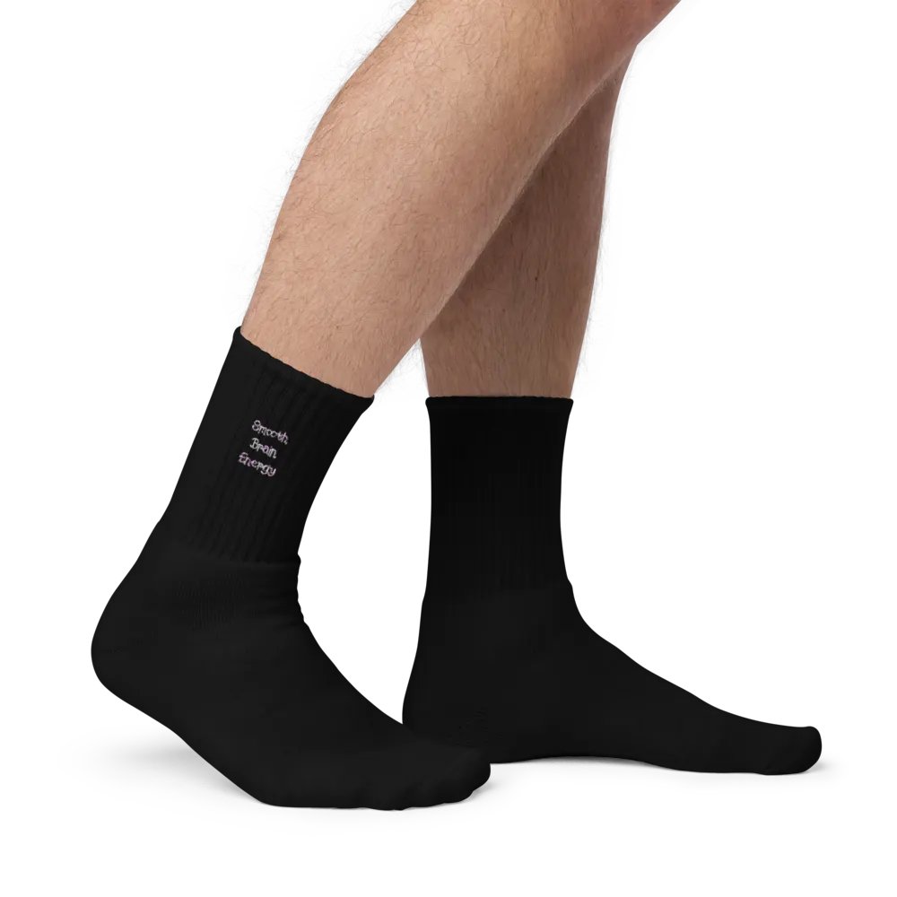Smooth Brain Energy Embroidered Crew Socks product image (4)