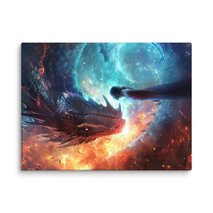 Girl connecting with her dragon 02 - Canvas product image (1)