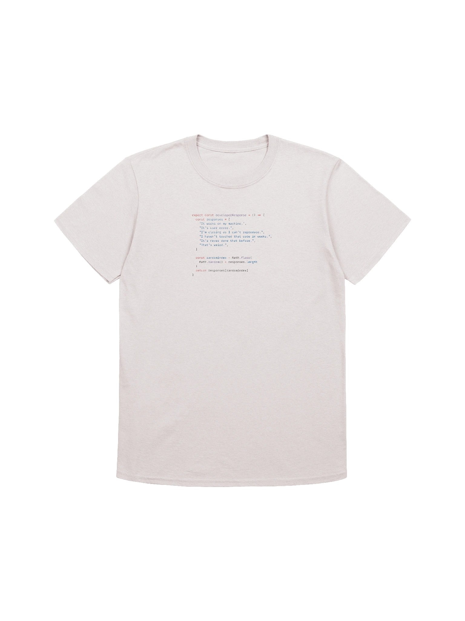 Developer Excuse Javascript Embroidered T-Shirt - Light product image (1)