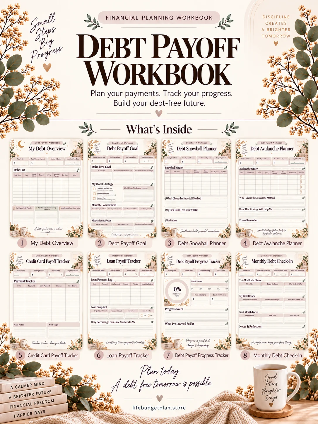 Debt Payoff Workbook Printable | Debt Snowball & Avalanche Planner | Instant Download PDF product image (1)