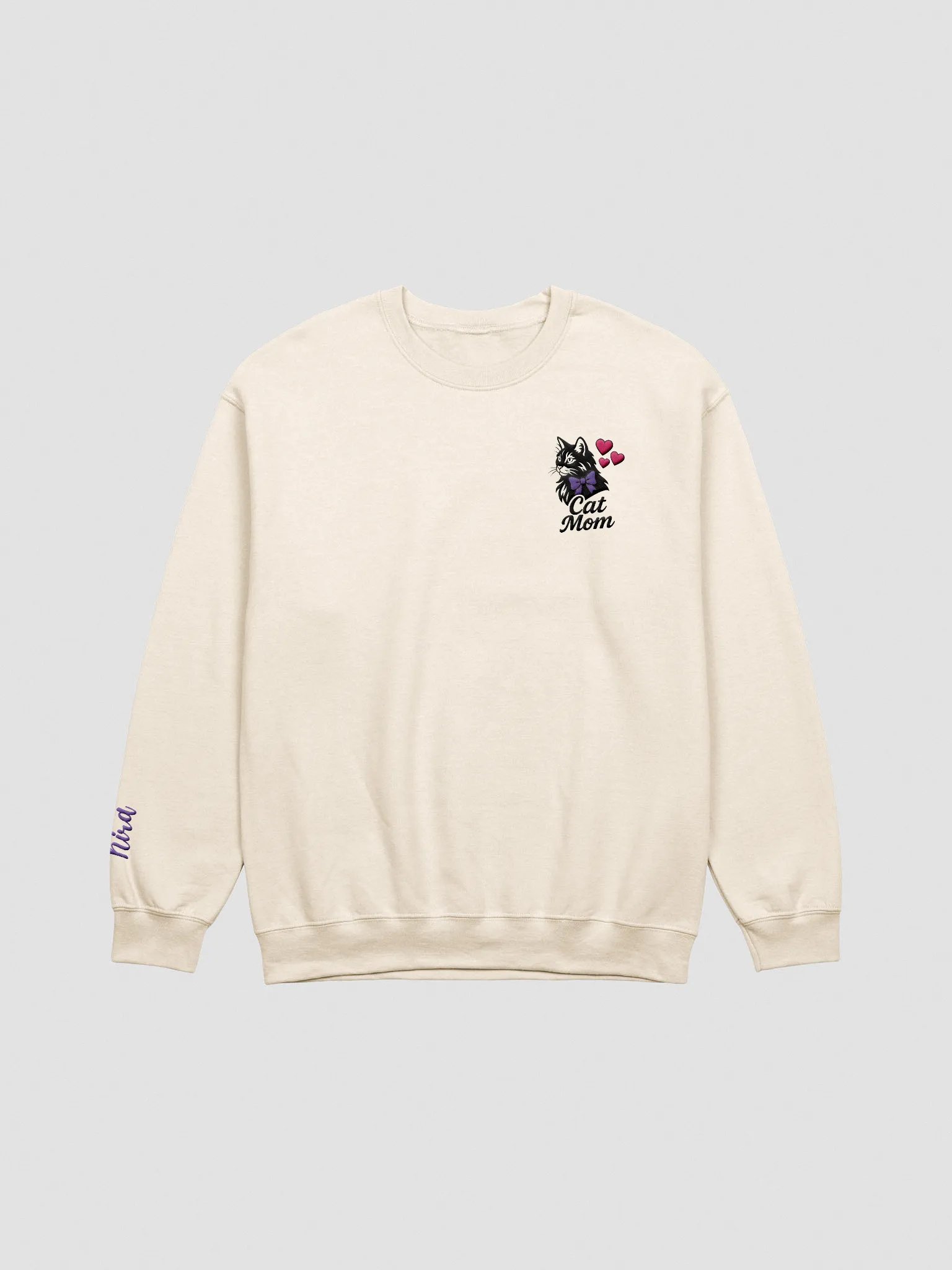 CAT MOM / SWEATSHIRT WITH PERSONALIZED NAME / EMBROIDERED product image (2)