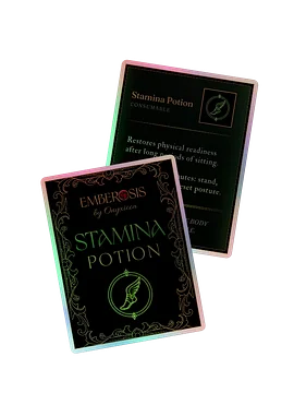 Stamina Potion - Front & Back Holographic Sticker Bundle