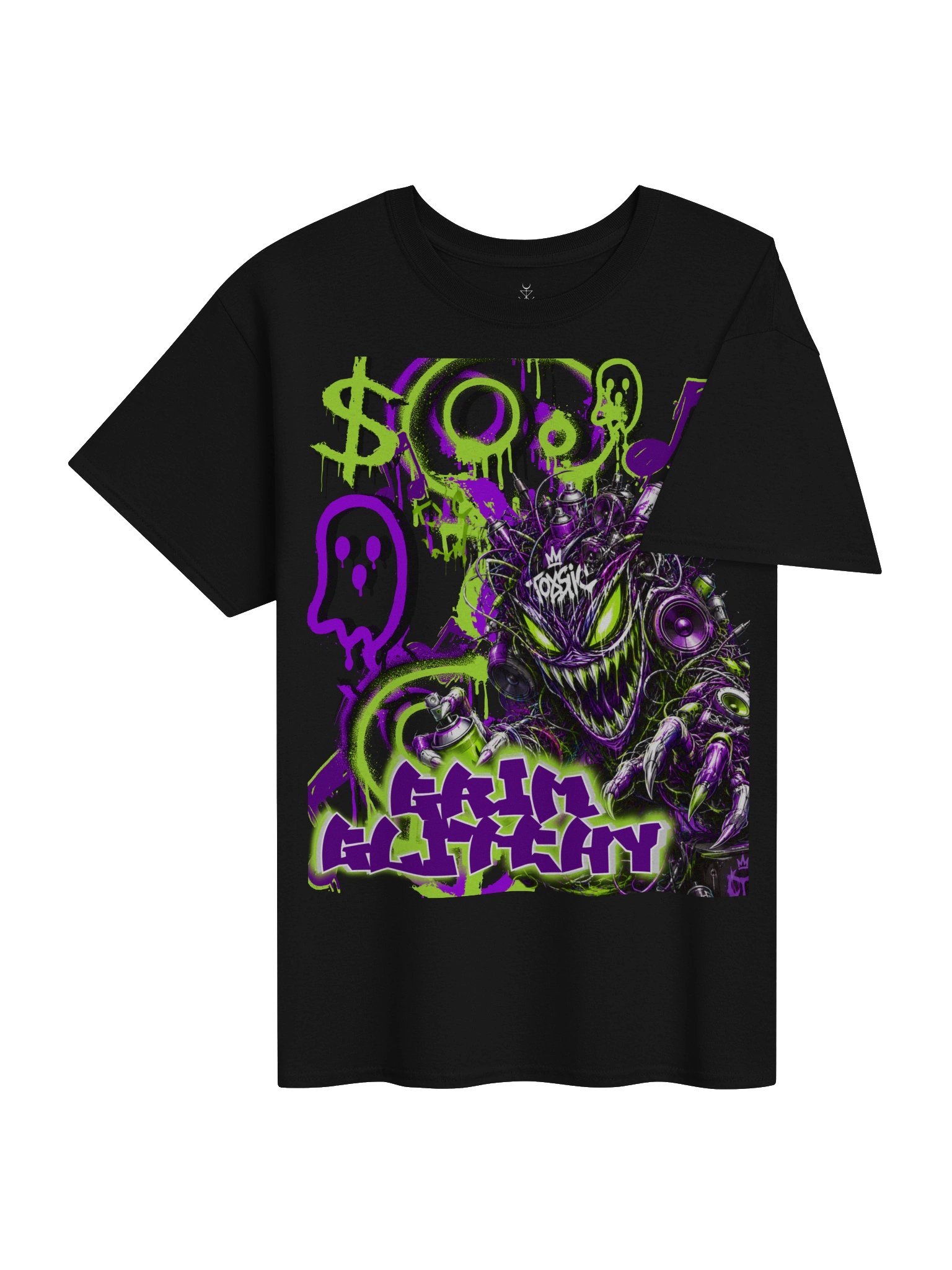 Grim Glitchy Neon Graffiti Tee product image (4)