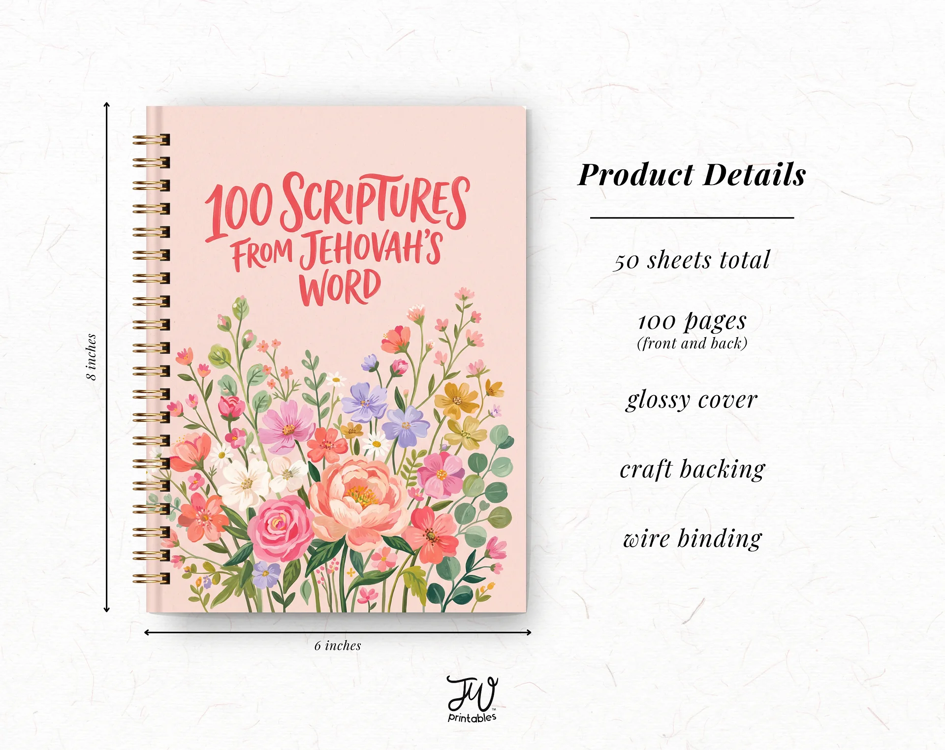 100 Scriptures From Jehovah's Word Prompted Journal product image (5)