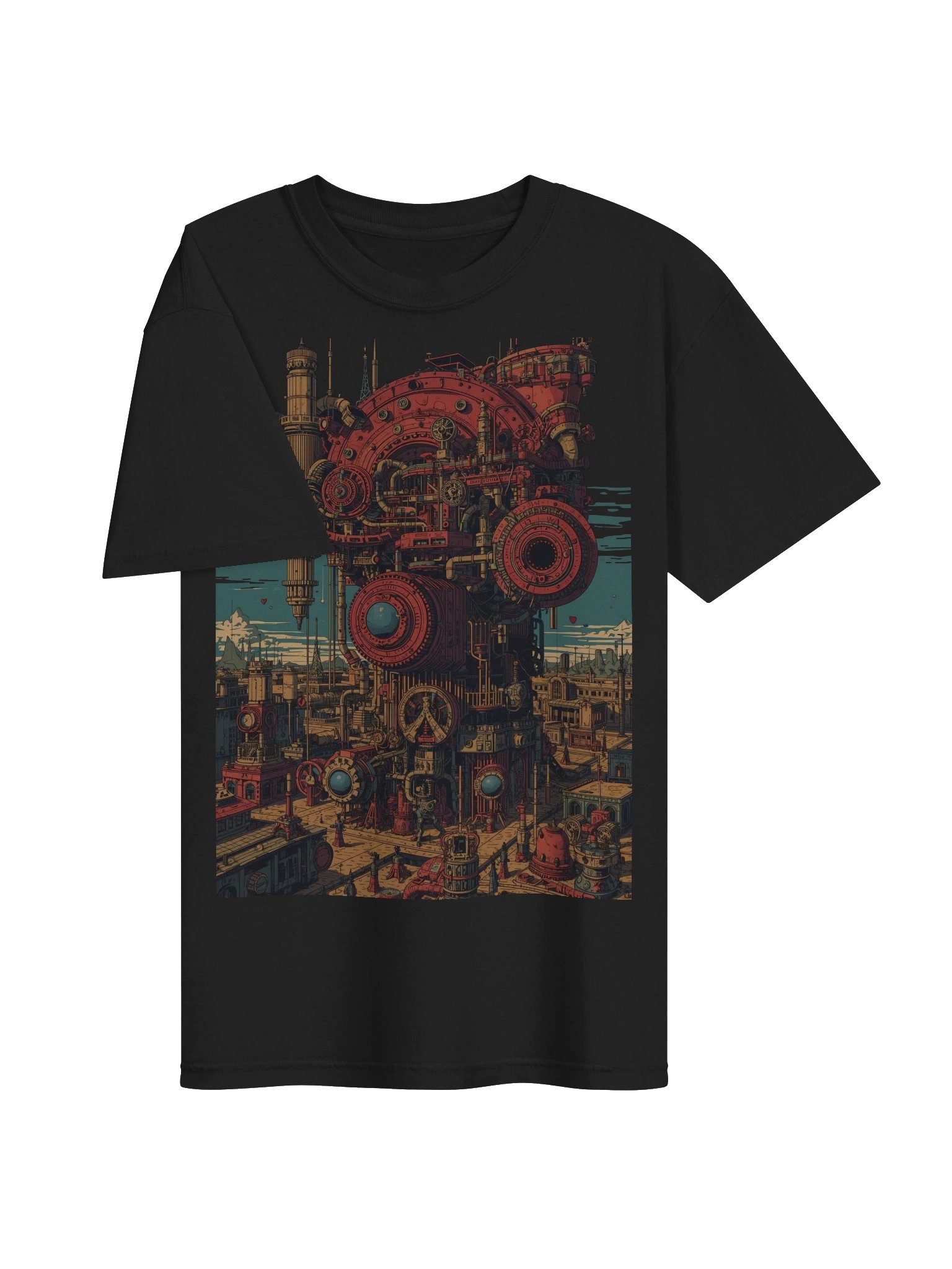 Retro-Futurist Machine City Heavyweight T-Shirt product image (6)