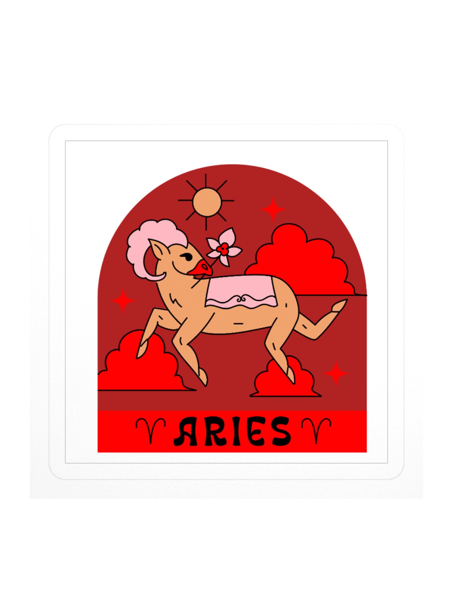 Aries Ram Zodiac Kiss Cut Sticker product image (1)