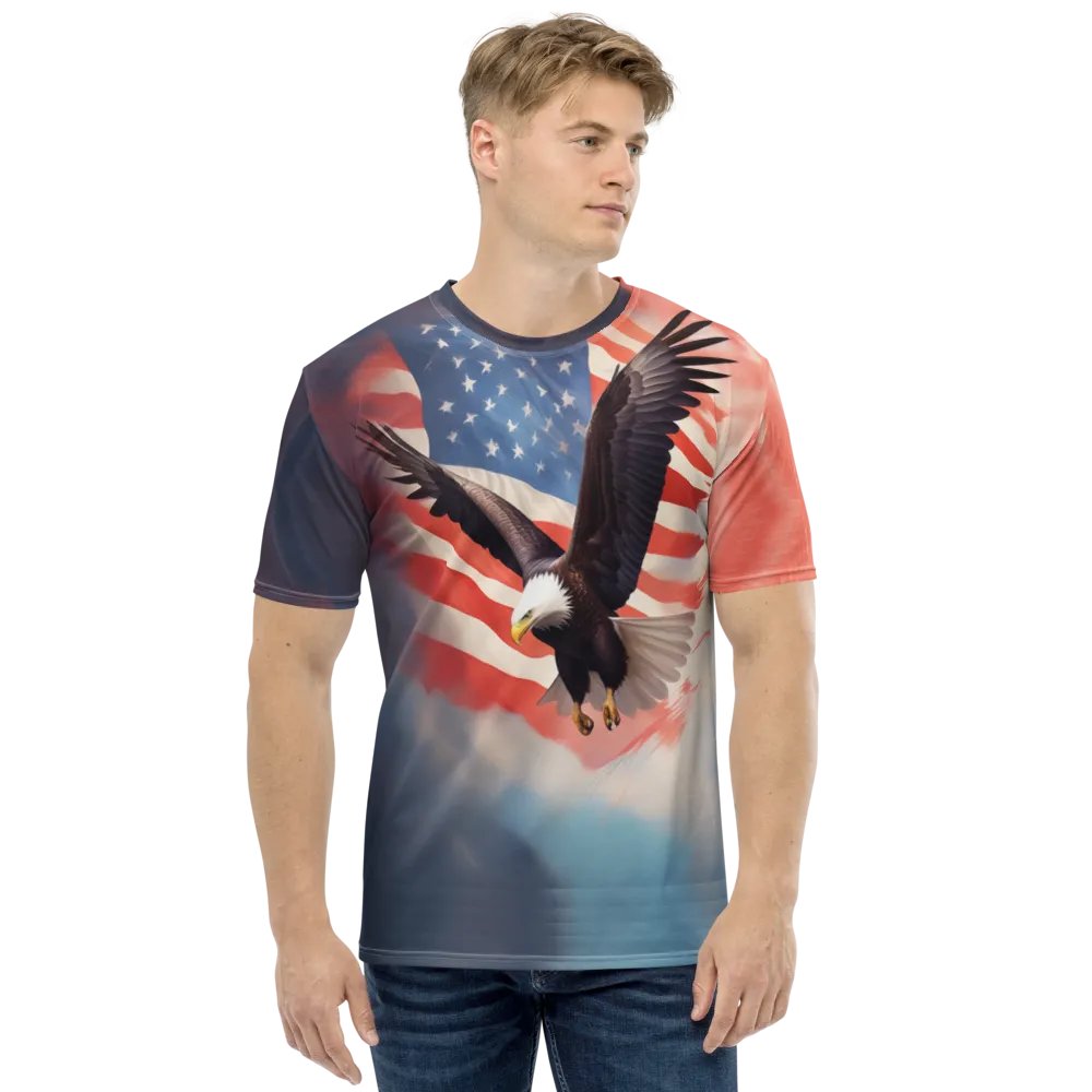 Flying Bald Eagel/All-Over Print Crew Neck T-Shirt by Sublicolor product image (2)