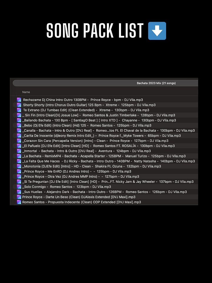 Bachata 2023 Mix – Song Pack product image (2)