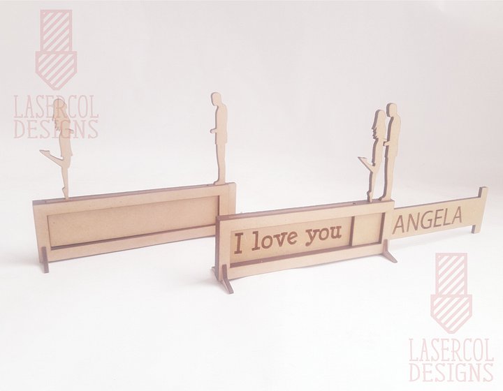 I love you sliding plaque - Laser Cut Files product image (2)