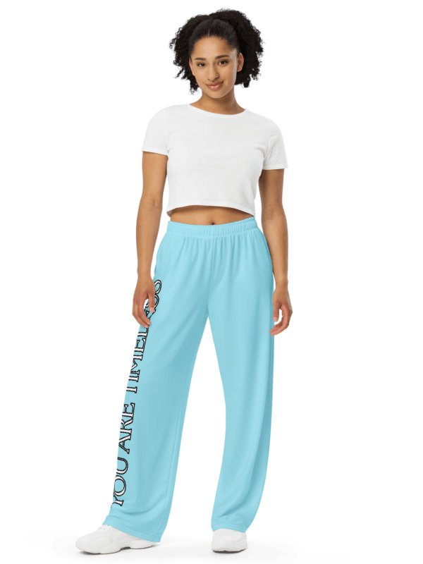 DONT FEEL 50 YOU ARE TIMELESS Aqua RELAXED FIT WIDE LEG PANTS UNISEX product image (1)