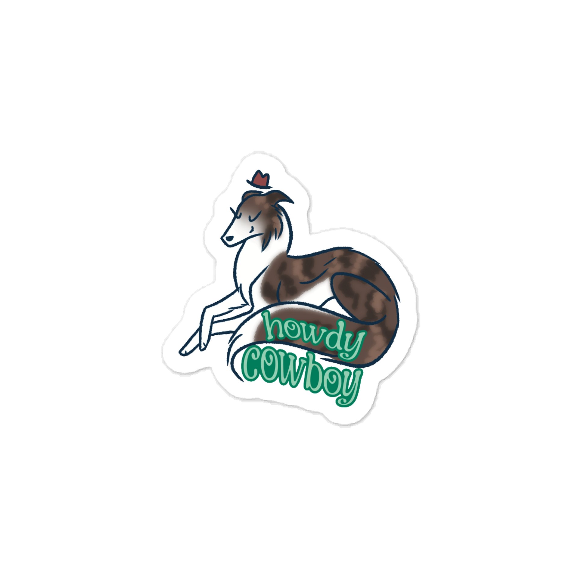 Irish Marked Brindle Howdy Cowboy - Kiss-Cut Vinyl Sticker product image (1)
