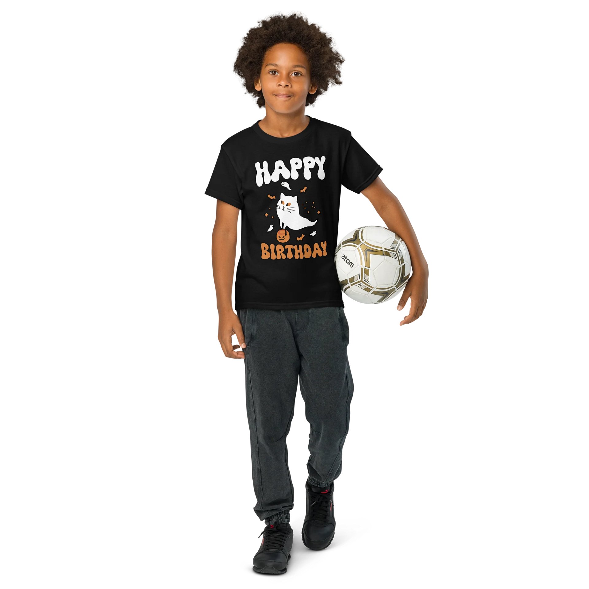 Happy Birthday (Cat Ghost Halloween) T-Shirt For Kids product image (16)