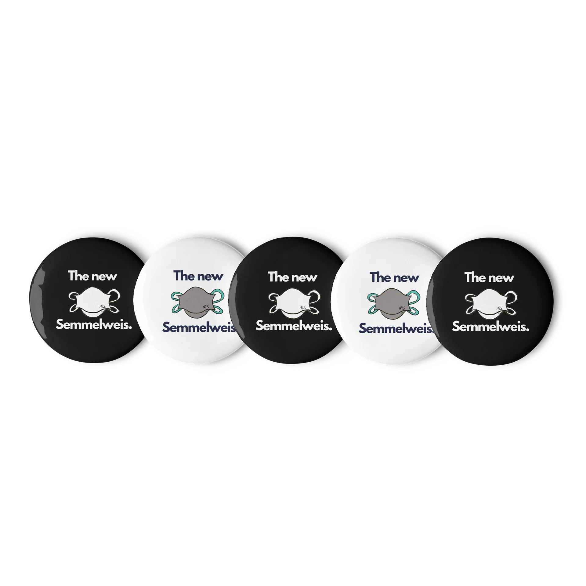 The New Semmelweis button (B&W) product image (1)