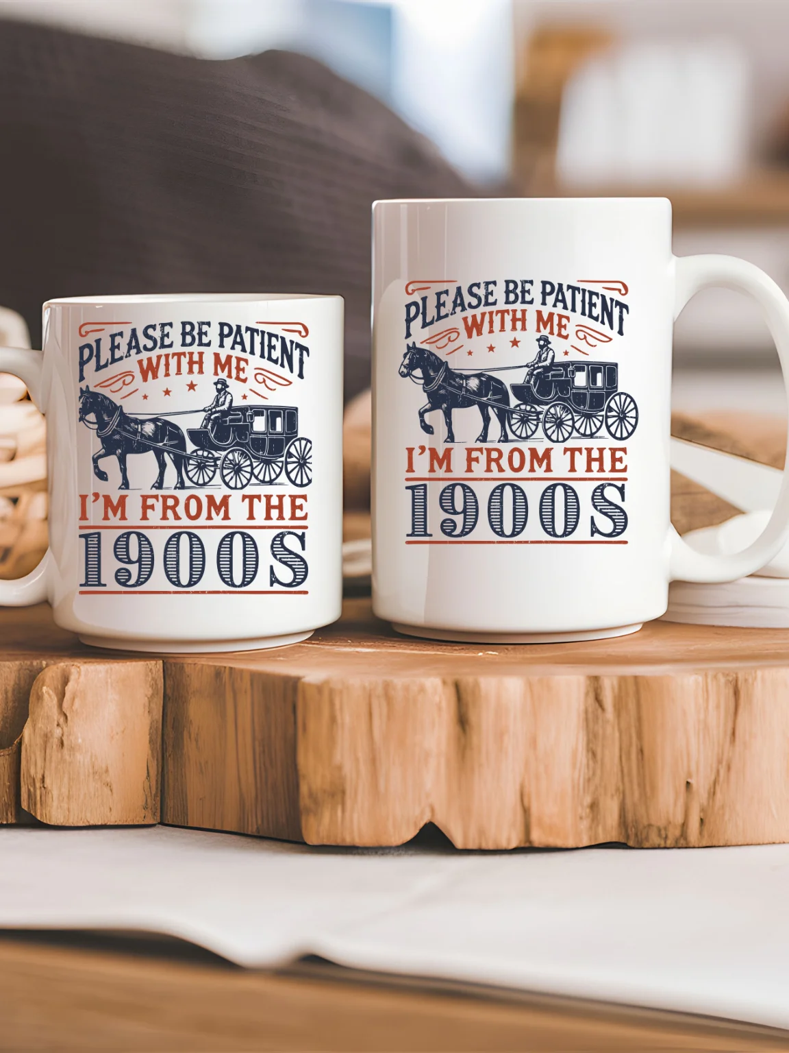 Vintage Horse Cart Coffee Mug – Funny Retro Gift with 1900s Humor product image (4)