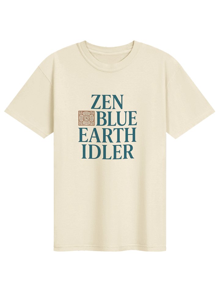 Zen Blue Earth Idler – Heavyweight Garment-Dyed Tee (Ivory) product image (1)