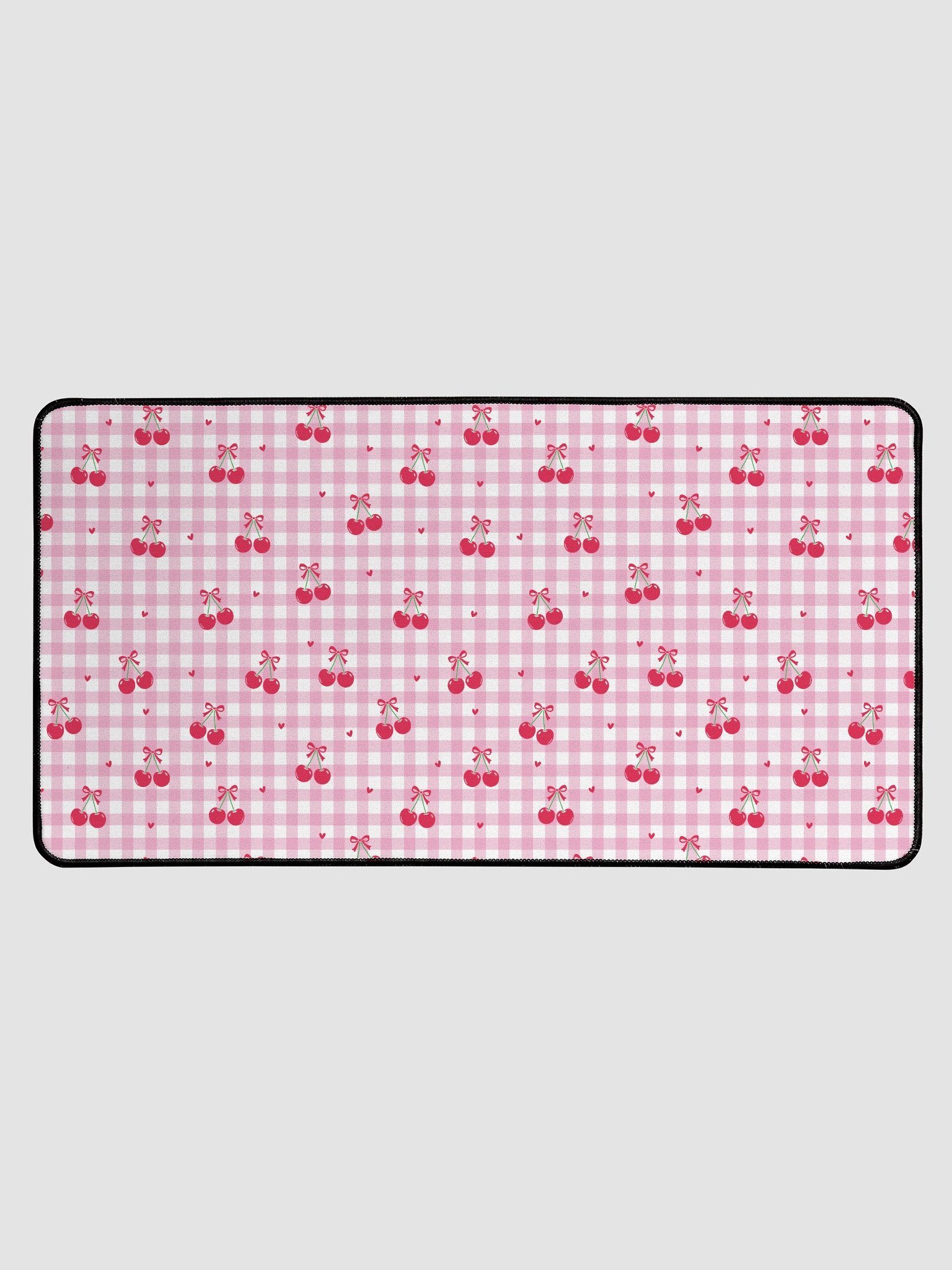 Cherries and Plaid Dreams Desk Mat-''15.5 x 31.5'' product image (1)