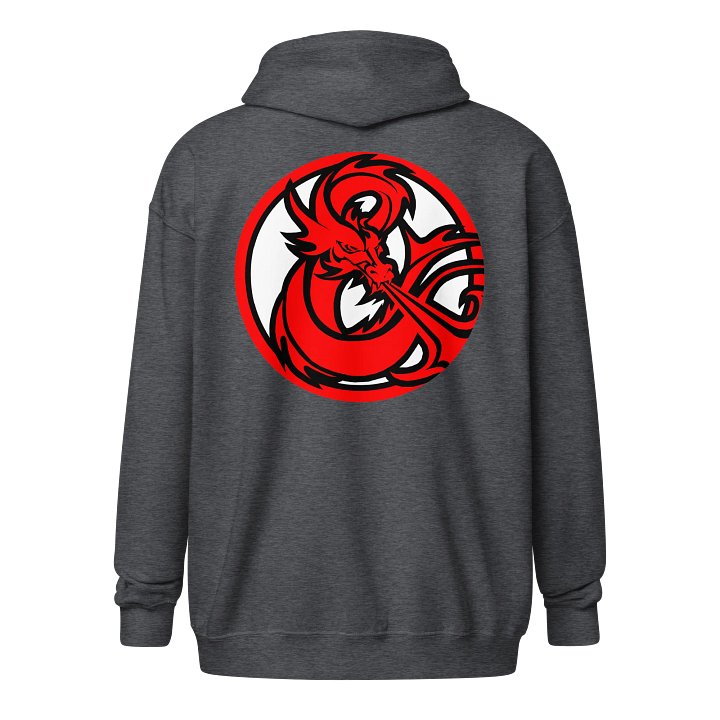 ELFSAR PLAYS ZIP HOODIE Round Logo Red & Black on White product image (1)