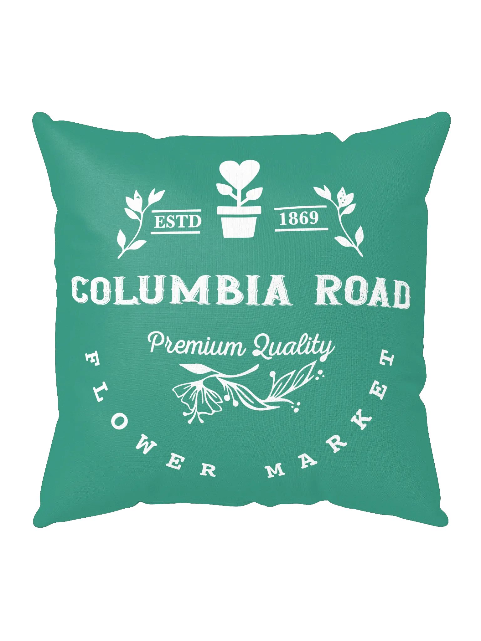 Columbia Road Market Logo Print Pillow (Light Teal) product image (1)