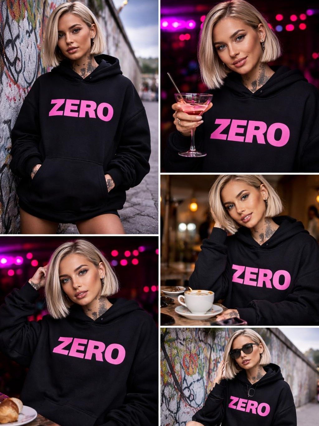Bold Pink 'ZERO' Unisex Hoodie product image (4)