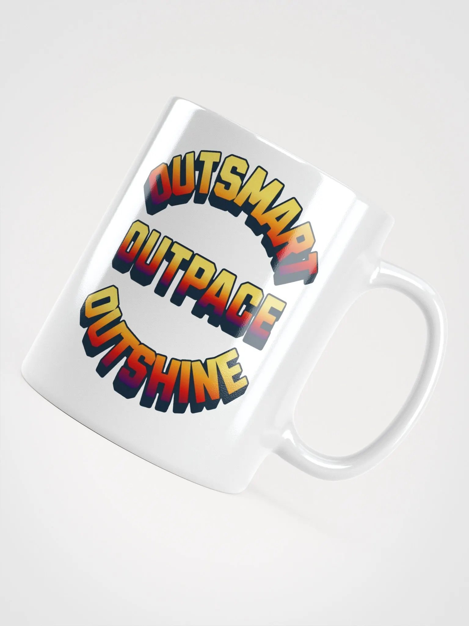 Outsmart, Outpace, Outshine Inspirational White Mug product image (12)