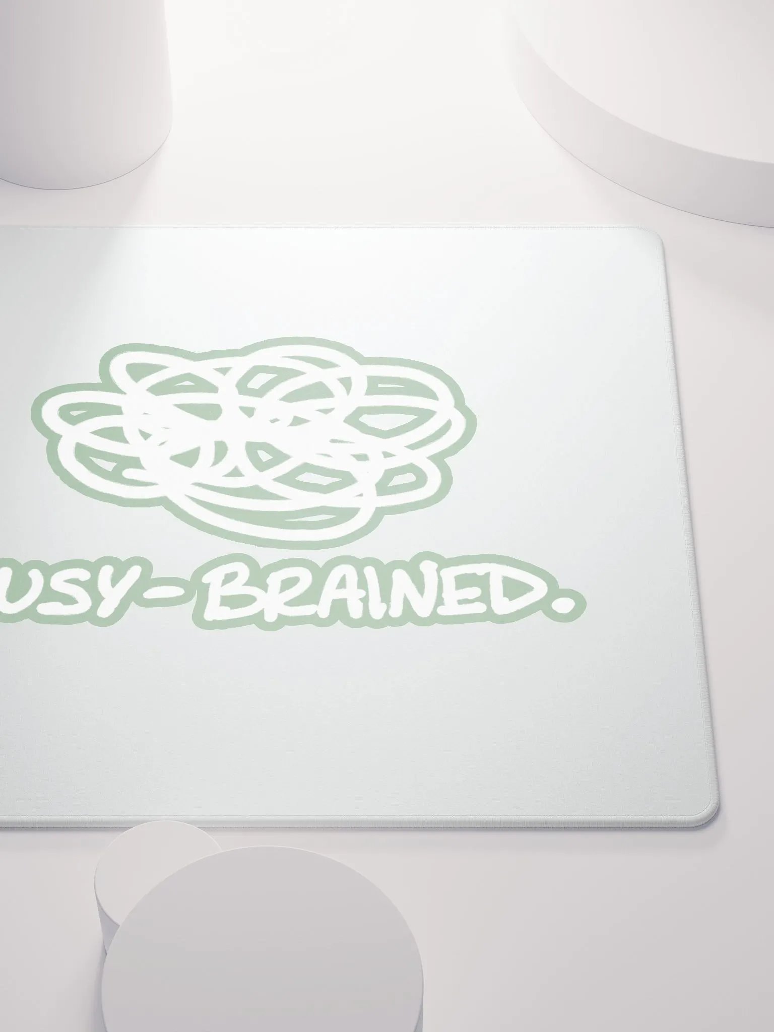 BUSY-BRAINED (lined design, #96B697) mouse pad product image (5)