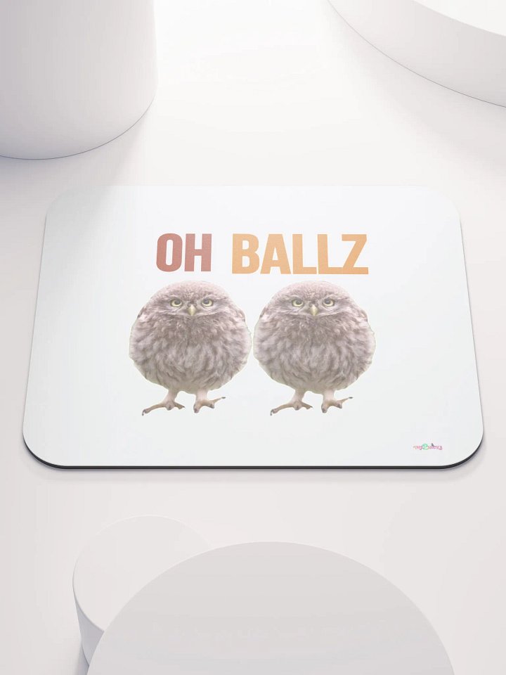 Oh Ballz Classic Mouse Pad (White) product image (2)