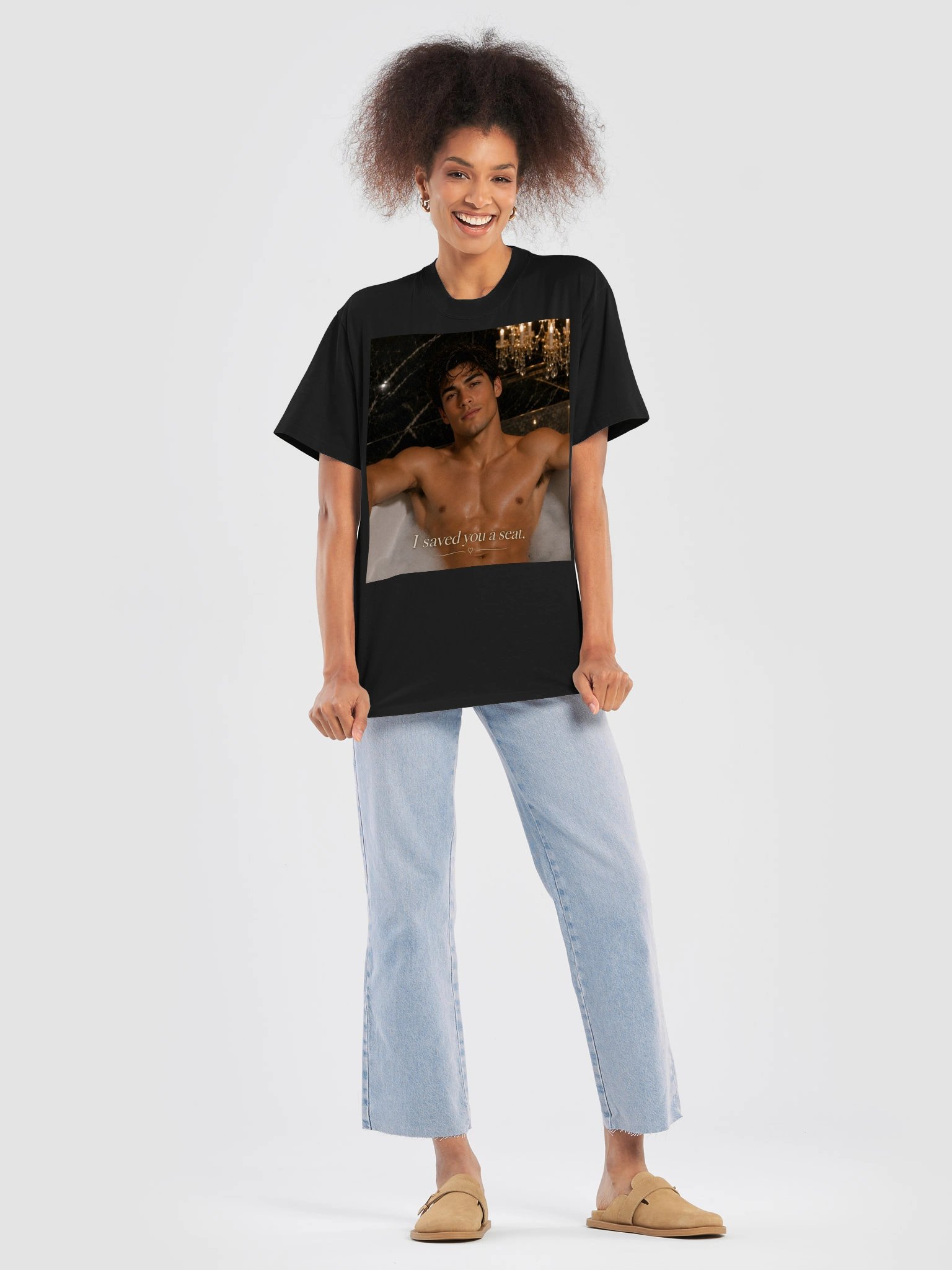 I Saved You a Seat T-Shirt | Romantic Flirty Bath Graphic Tee | Funny Valentine's Gift for Him or Her | Unisex Oversized Shirt product image (8)