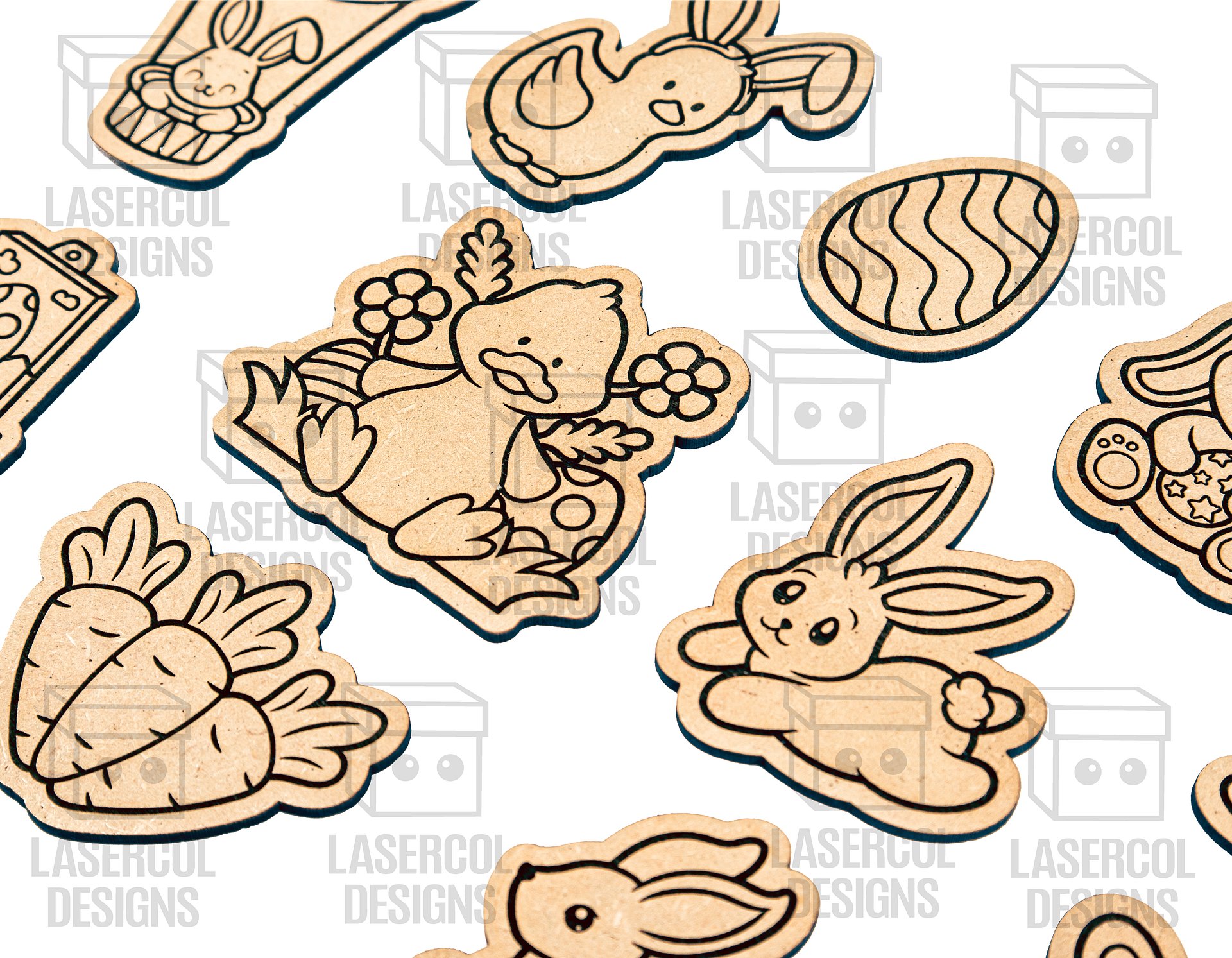 Easter Bunny Paint Kit DIY Cut Outs Set 2 - Laser Cut Files product image (6)
