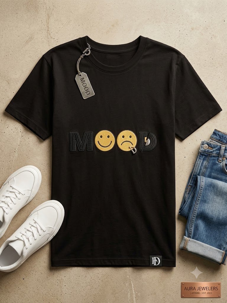 Mood Emoji T-Shirt for Women | Funny Mood Graphic Tee | Happy Sad Face Shirt | Minimalist Emoji Aesthetic Gift product image (1)