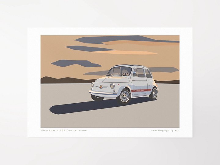 "Fiat-Abarth 595 Competizione" Original Artwork Print product image (1)
