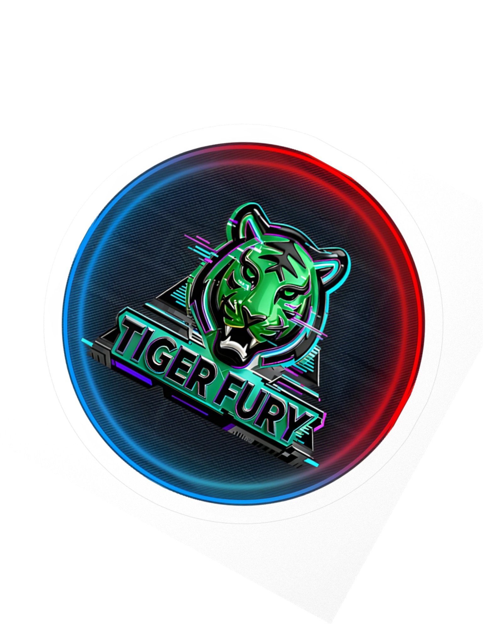 Tiger Fury Neon Logo Kiss Cut Sticker product image (4)