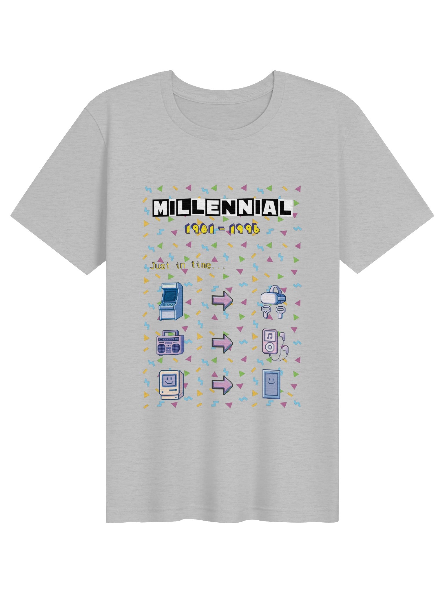 Millennial Tech Evolution Retro Tee - Blue Theme product image (5)