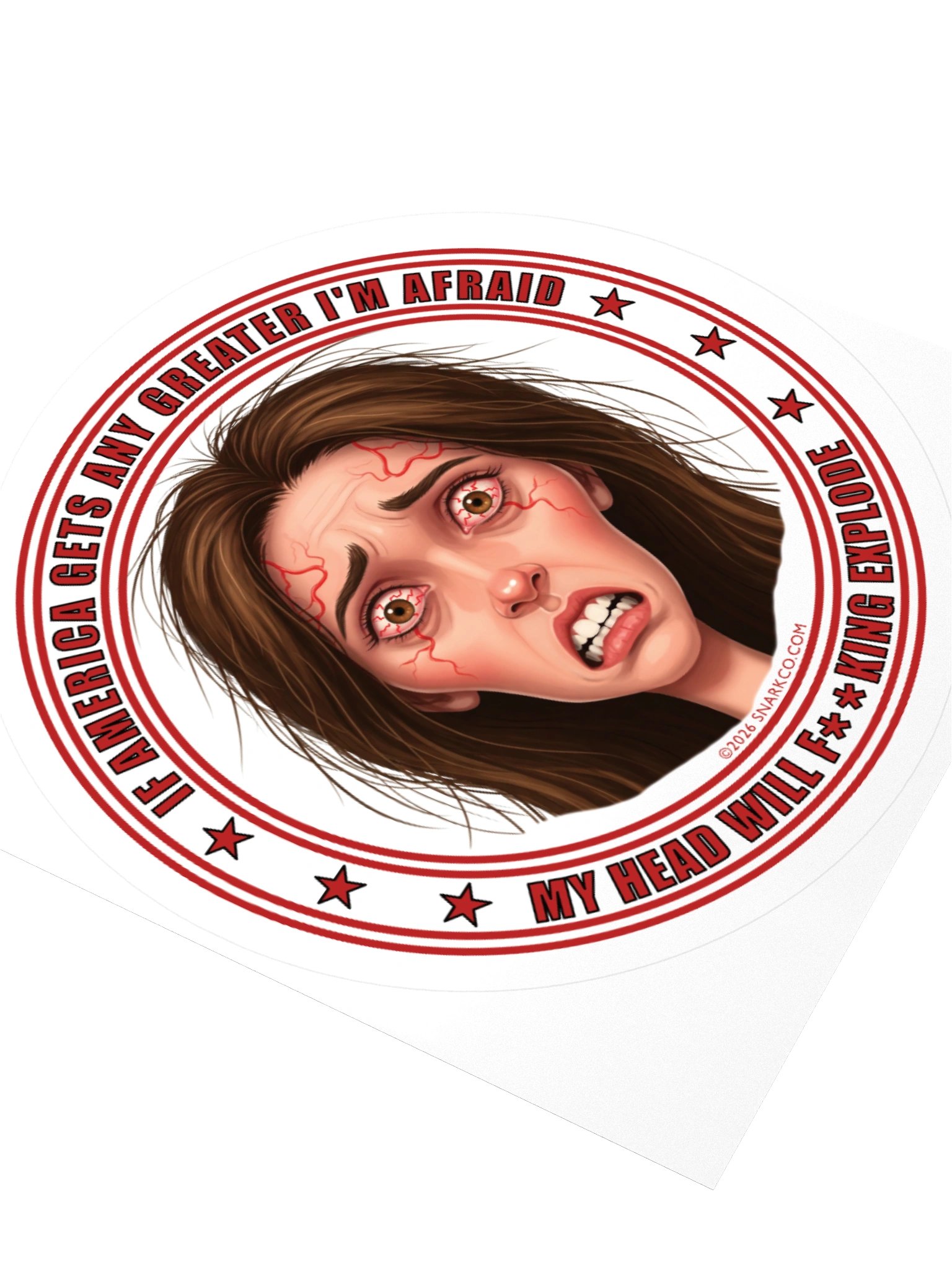 Sticker on white background says: "If America Gets Any Greater My Head Will F**king Explode" product image (9)