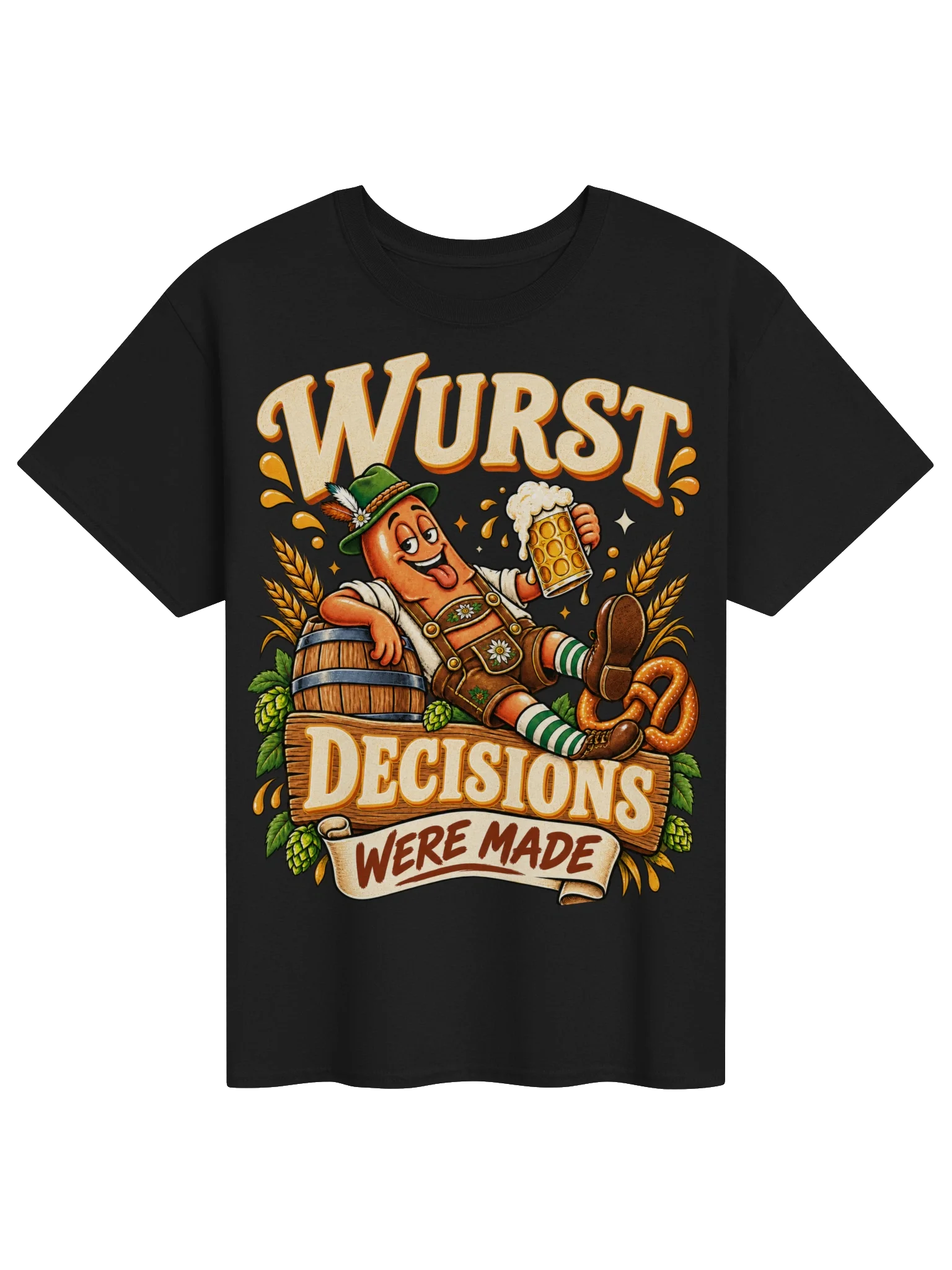 Wurst Decisions Were Made Funny Oktoberfest Vintage Tee