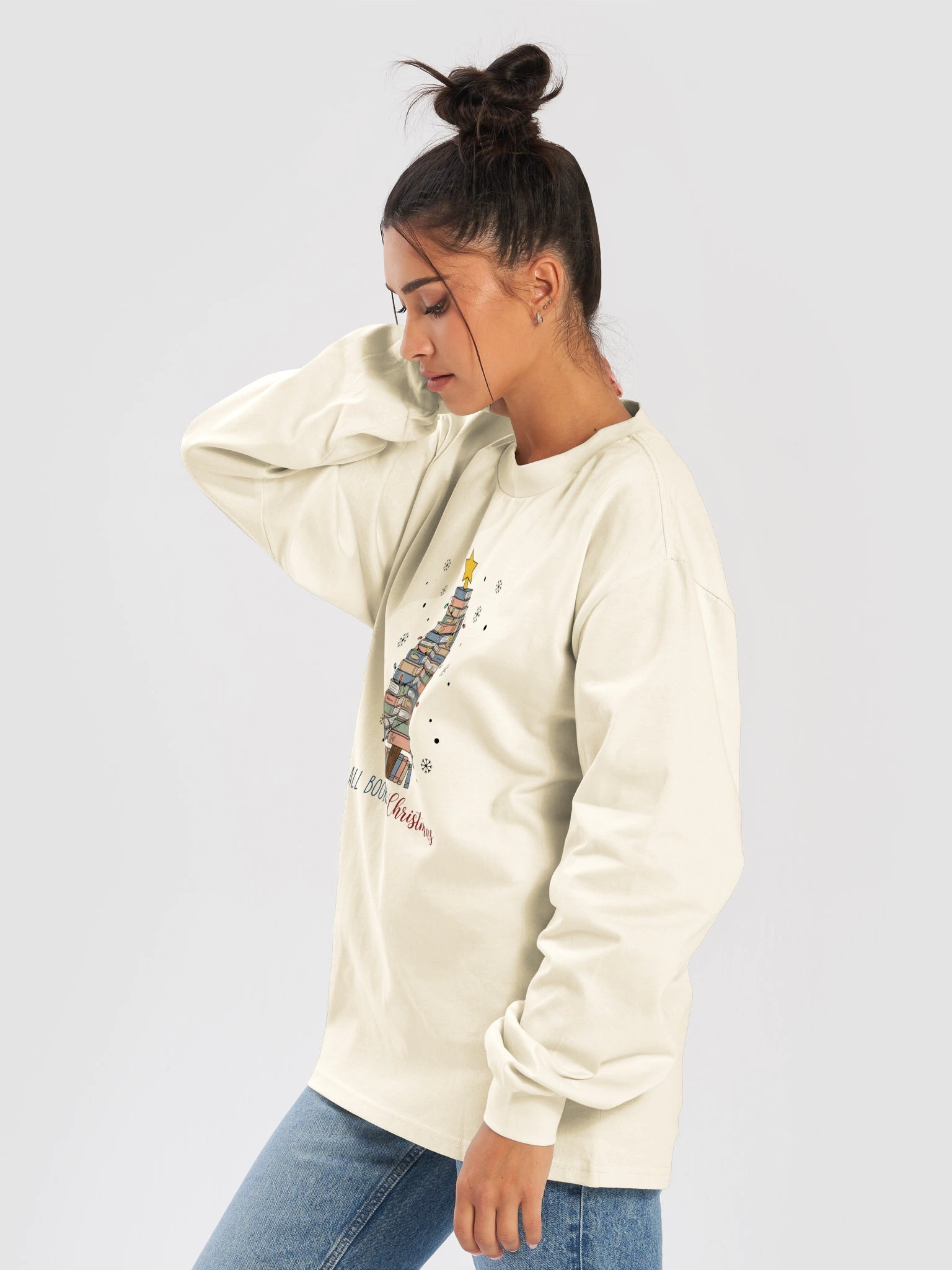 "All Booked for Christmas" Book Tree Sweatshirt product image (8)