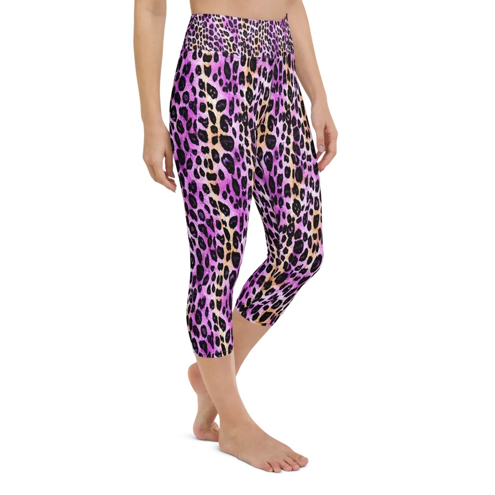 Purple Beige Leopard Capri Leggings product image (2)
