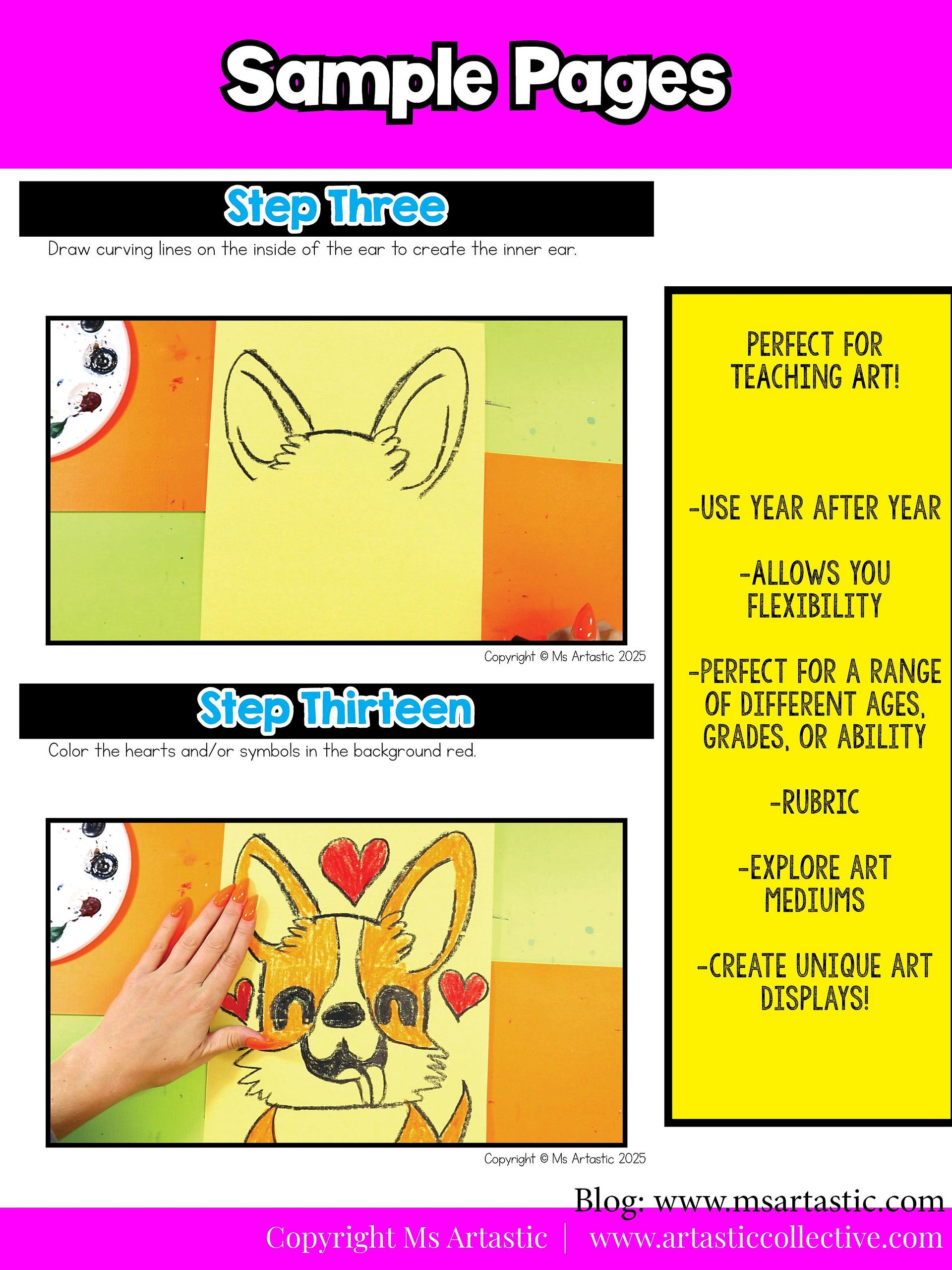 Valentines Day Corgi Art Project Valentine Art Lesson with Reading Writing product image (8)