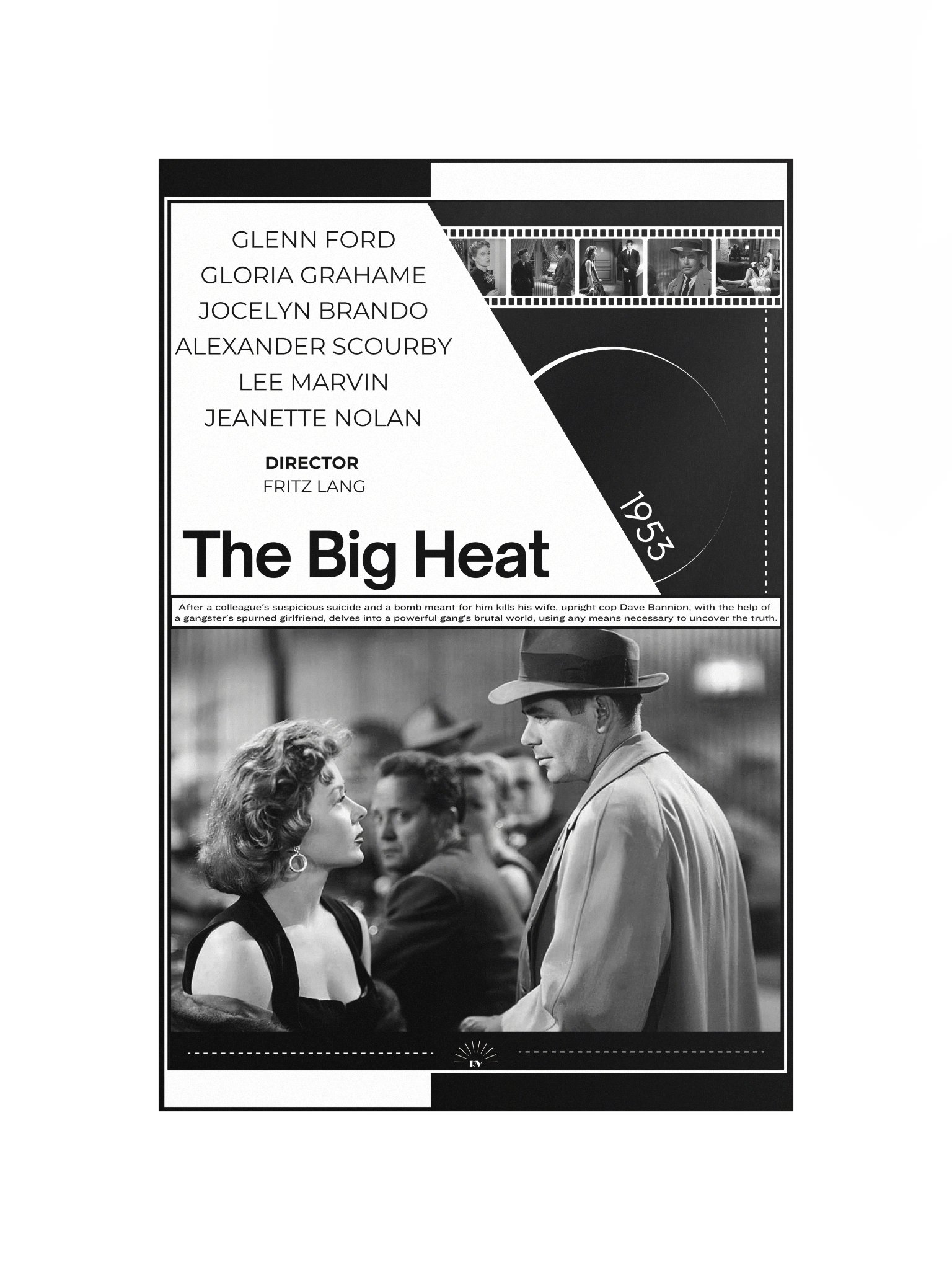 The Big Heat with Glenn Ford and Gloria Grahame 1953 | Movie Poster | 12x18 Wall Art product image (4)