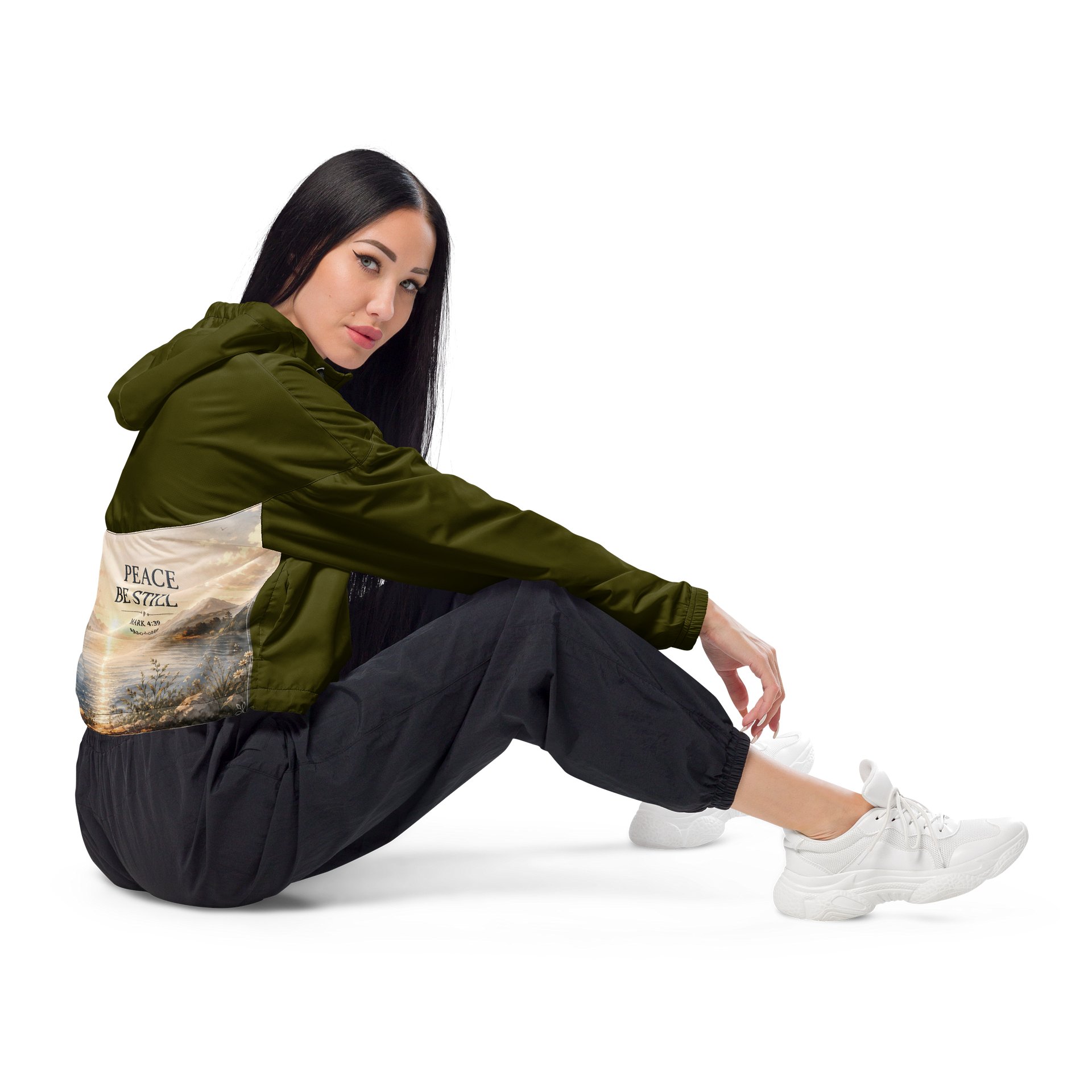 Green Women's Cropped Windbreaker product image (5)