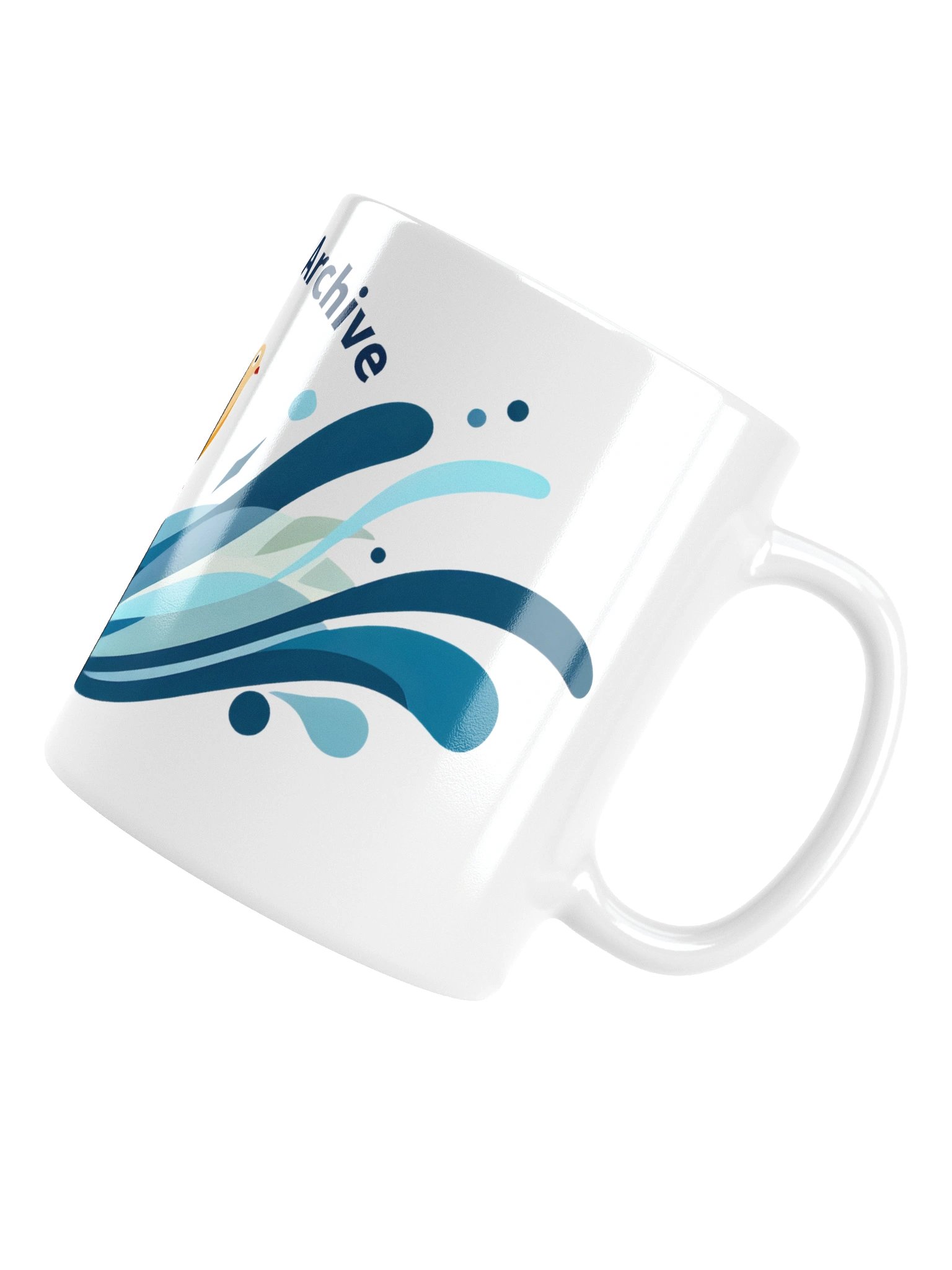 "Golden Bird Wave" White Glossy Mug product image (6)