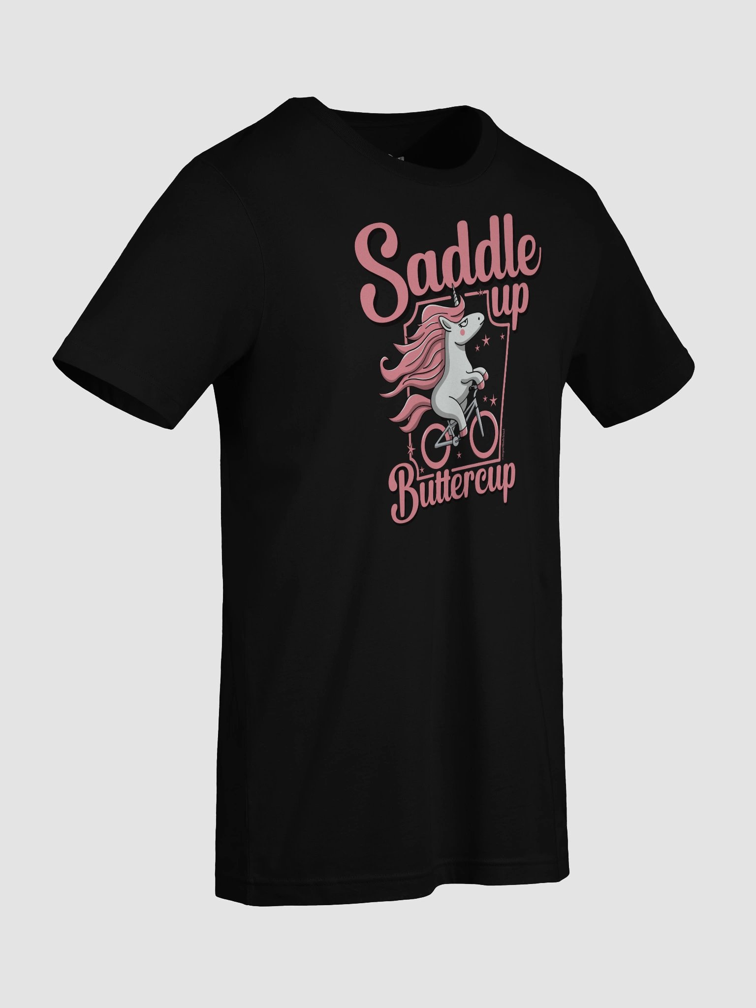 Sassy Unicorn & Saddle Up Buttercup; Funny Cycling T-Shirt – Cute Pink Retro Graphic Tee for Women, Teens & Girls product image (82)
