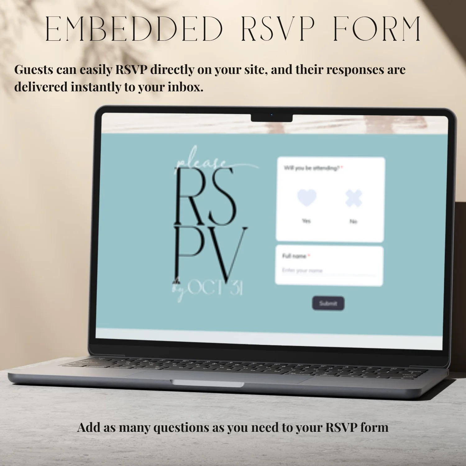 Beach Wedding Website Template | Coastal Ocean Theme | Editable Canva Template | Destination Wedding | RSVP Website | 5x7 Invite Included product image (5)