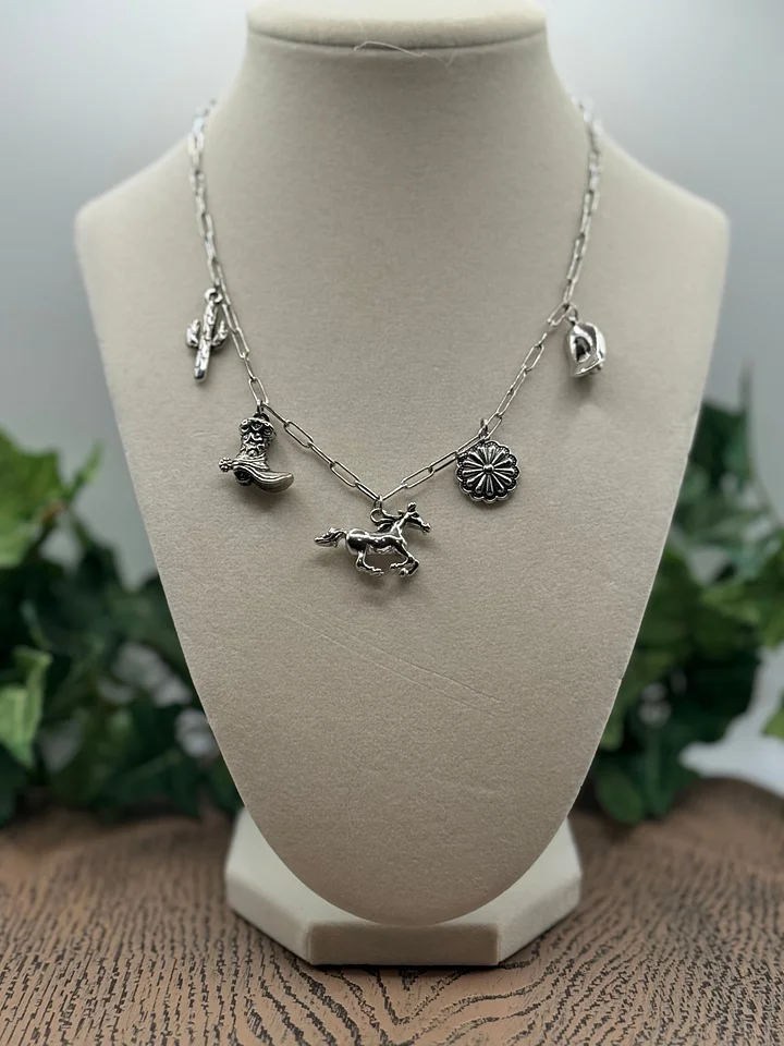Western Cowgirl Paperclip Chain Necklace product image (1)