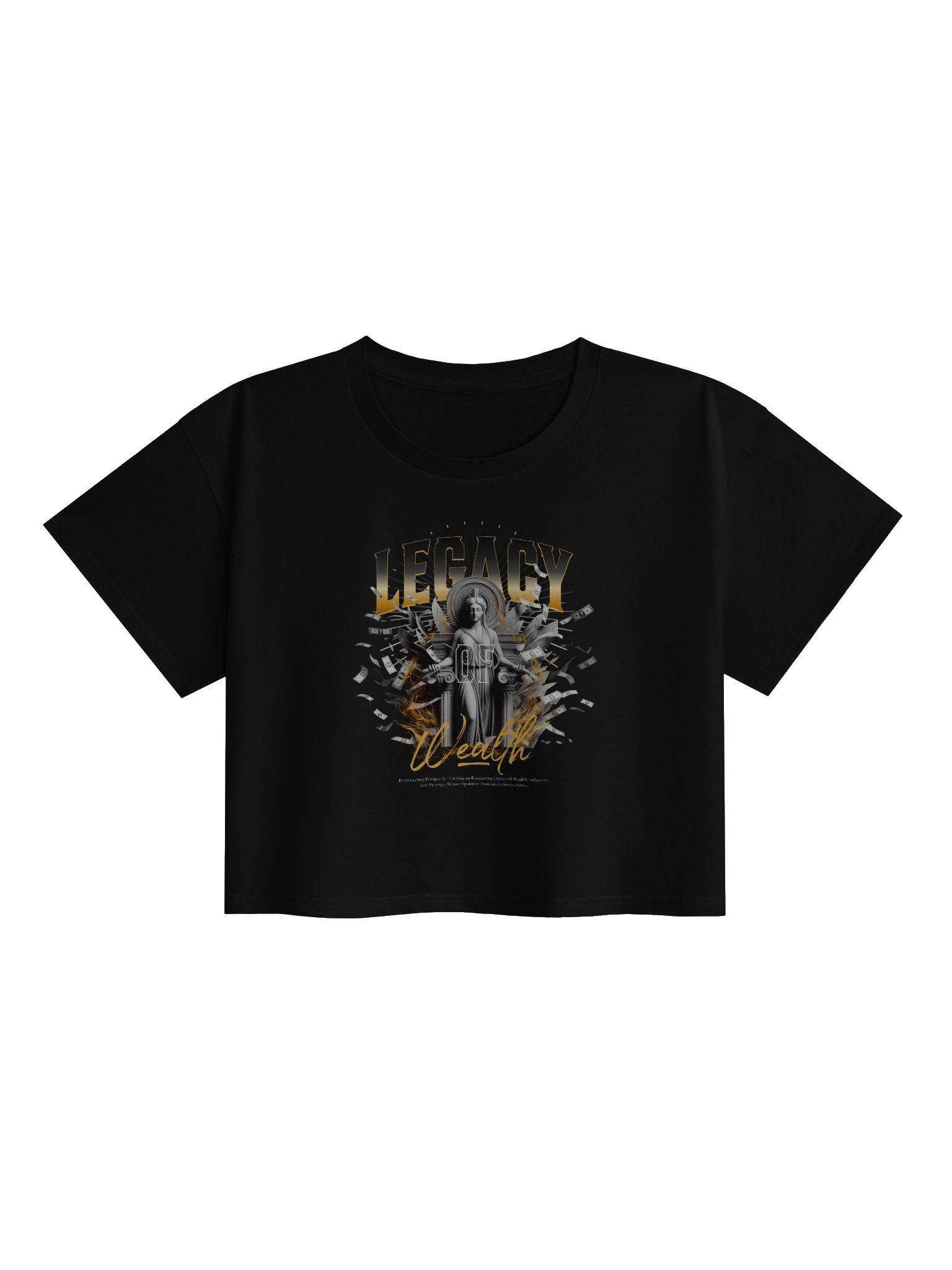 Legacy of Wealth Crop Top – Premium Cotton Graphic Crop Tee for Streetwear Style product image (1)