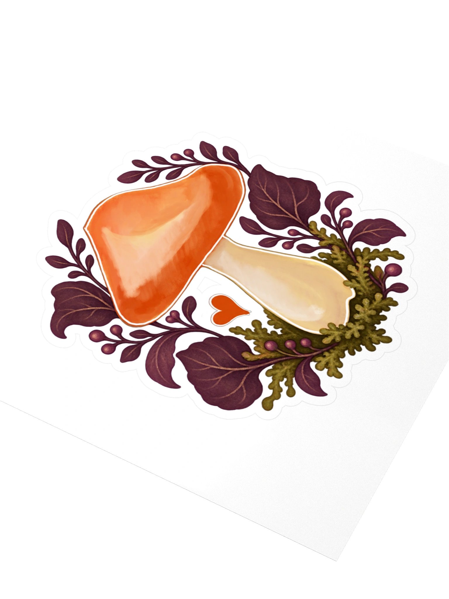 Orange Mushroom Kiss Cut Sticker product image (3)