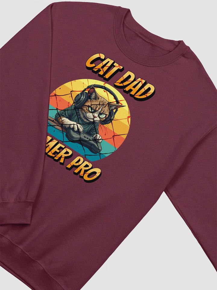 Cat Dad Gamer Pro Crewneck Sweatshirt product image (10)