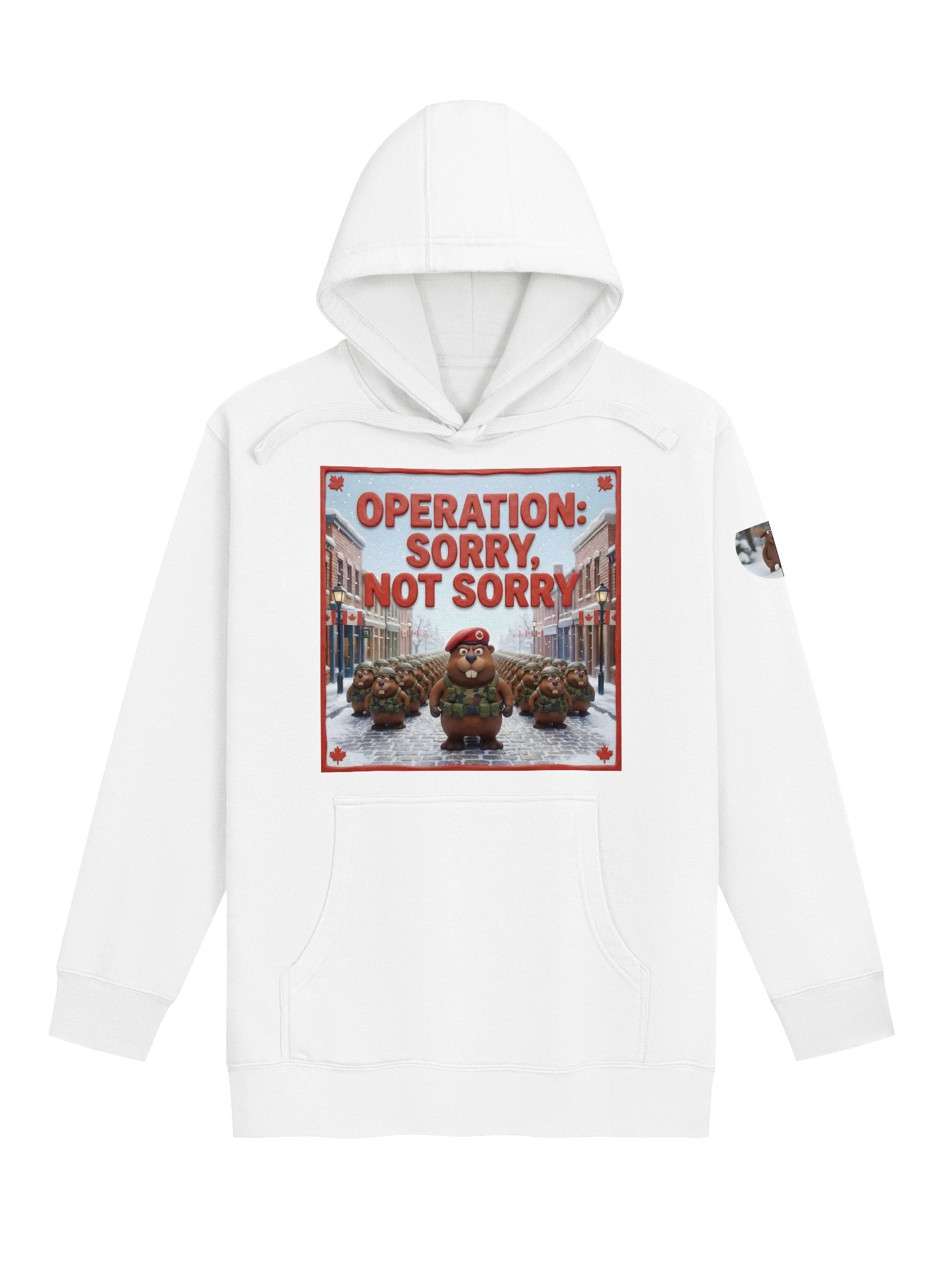 Operation: Sorry | Beaver Army Premium Hoodie (White) product image (1)