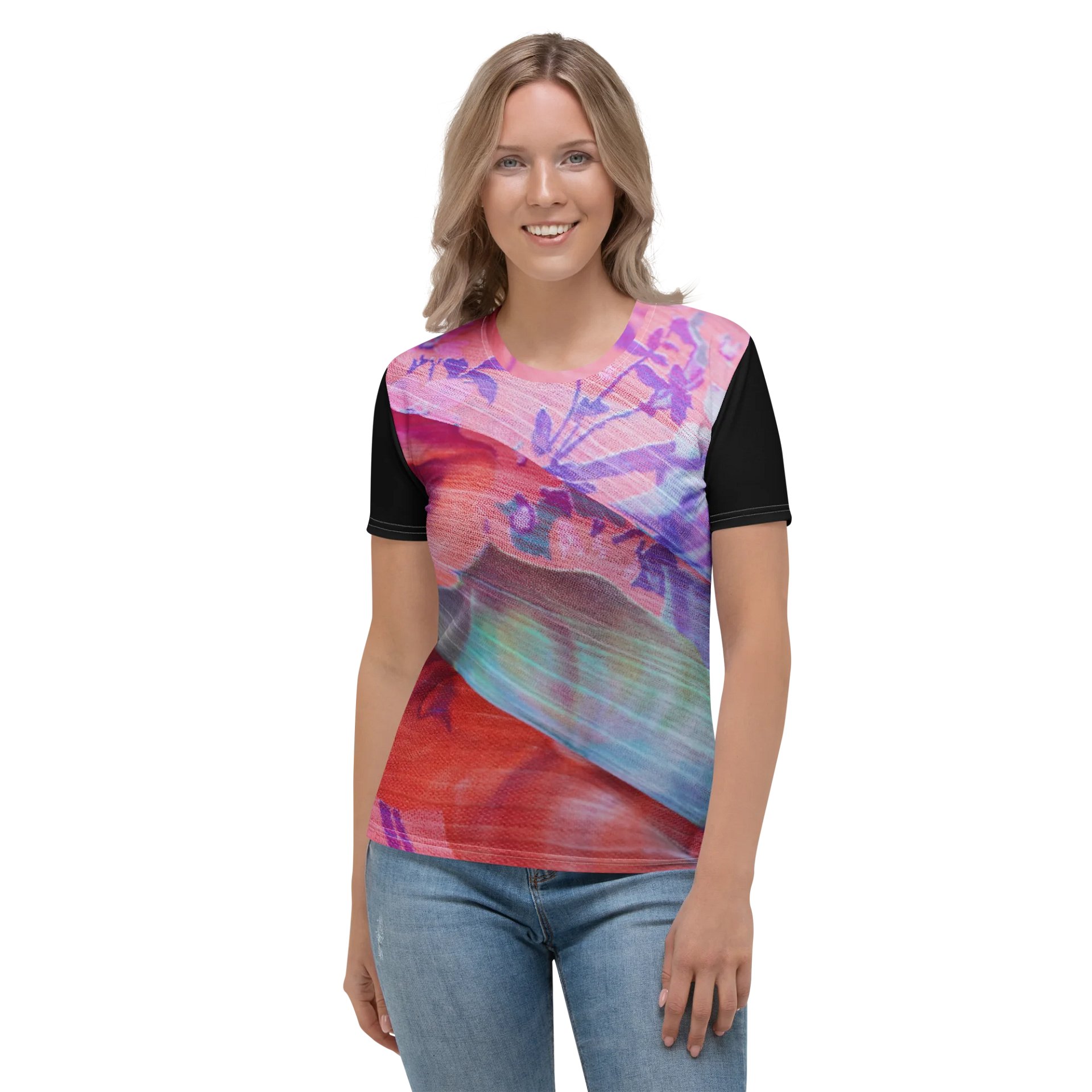 Paradise Breeze Black Women's Print T-Shirt product image (1)
